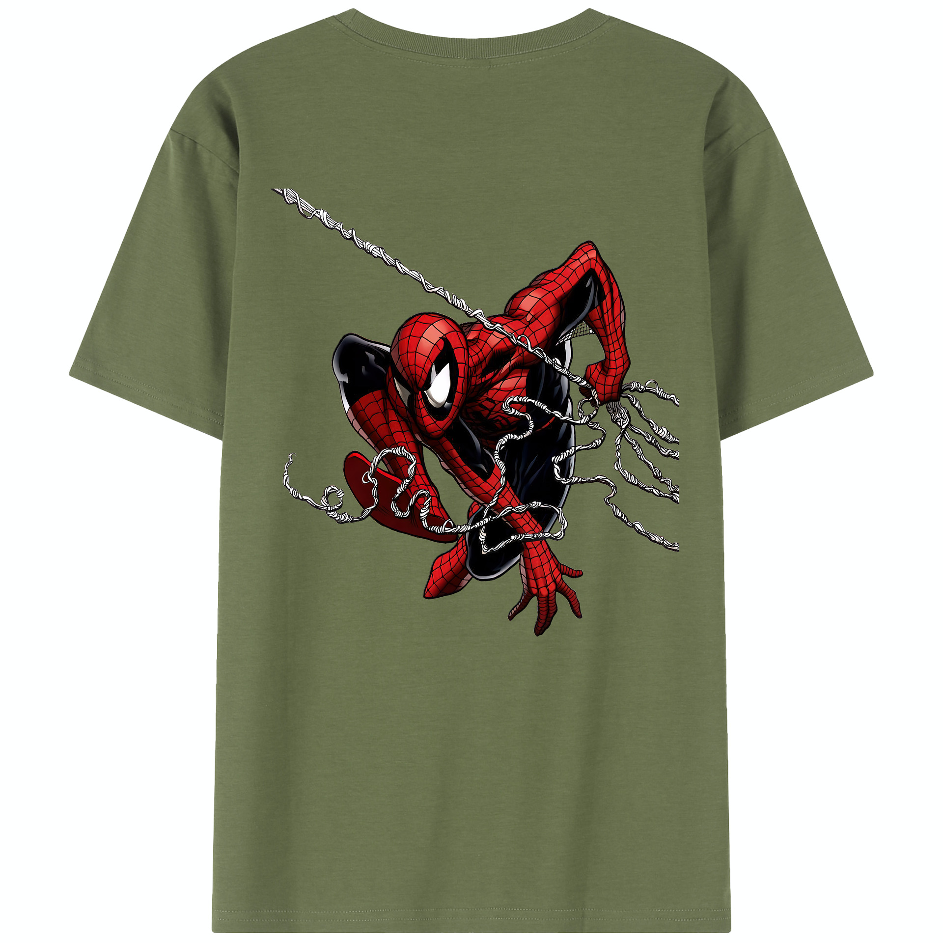 （画像用） Spider Man スパイダーマン 綿100％半袖Tシャツ（背面プリント）